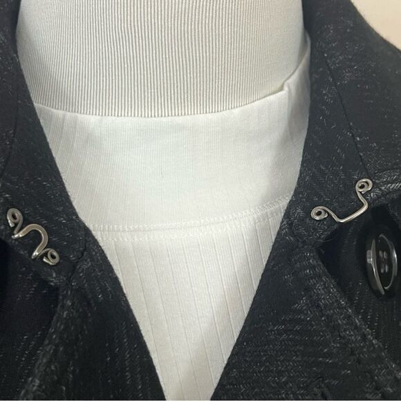 Banana Republic Charcoal Gray Wool Trench/ Pea Coat S - Picture 4 of 7